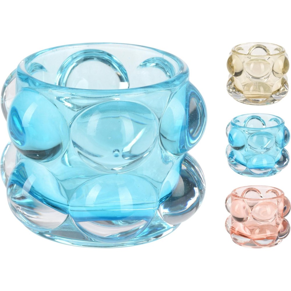 P-TEALIGHT VETRO 8X6CM 3ASS